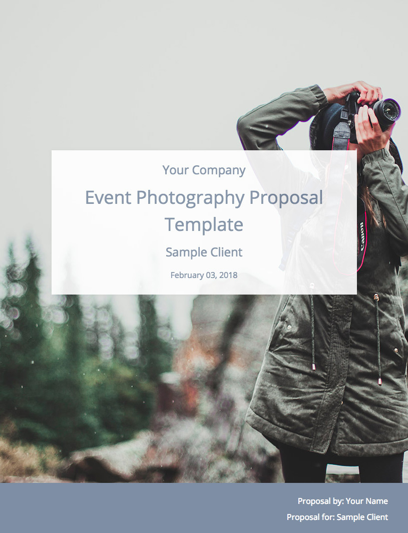 Event Photography Proposal Template Free Download | Bidsketch